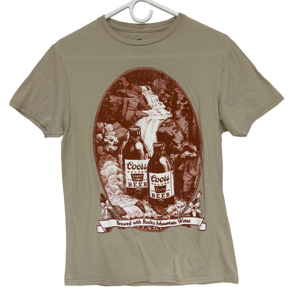 Coors Banquet Beer T-Shirt Women’s Med Tan